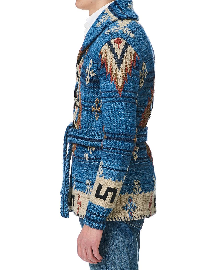Heren | Truien | RRL | Ranch Belted Shawl Cardigan Indigo/Cream