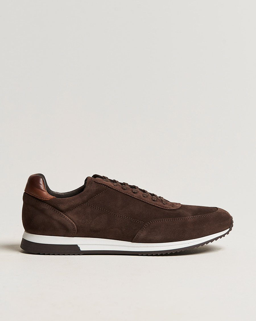 Heren | Sneakers | Loake Shoemakers | Bannister Running Sneaker Dark Brown Suede