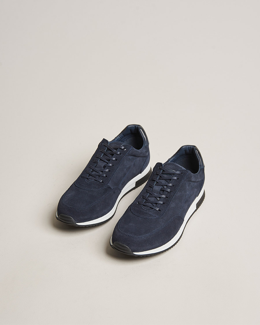 Heren | Business & Beyond | Design Loake | Loake 1880 Bannister Running Sneaker Navy Suede