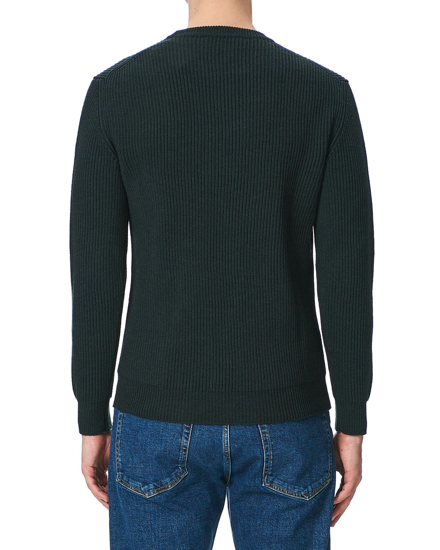 Heren | Truien | Altea | Rib Stitch Crew Neck Dark Green