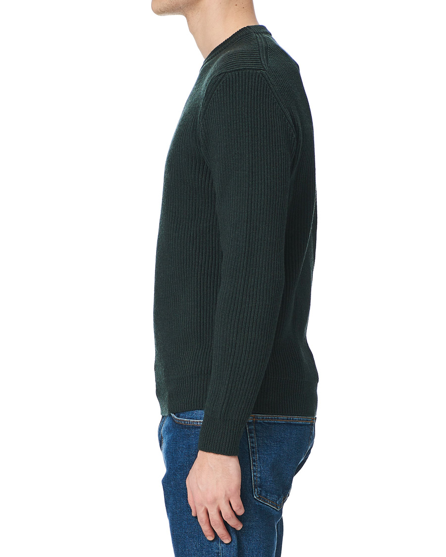 Heren | Truien | Altea | Rib Stitch Crew Neck Dark Green