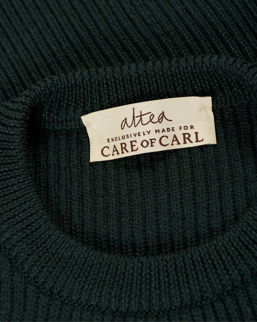 Heren | Truien | Altea | Rib Stitch Crew Neck Dark Green