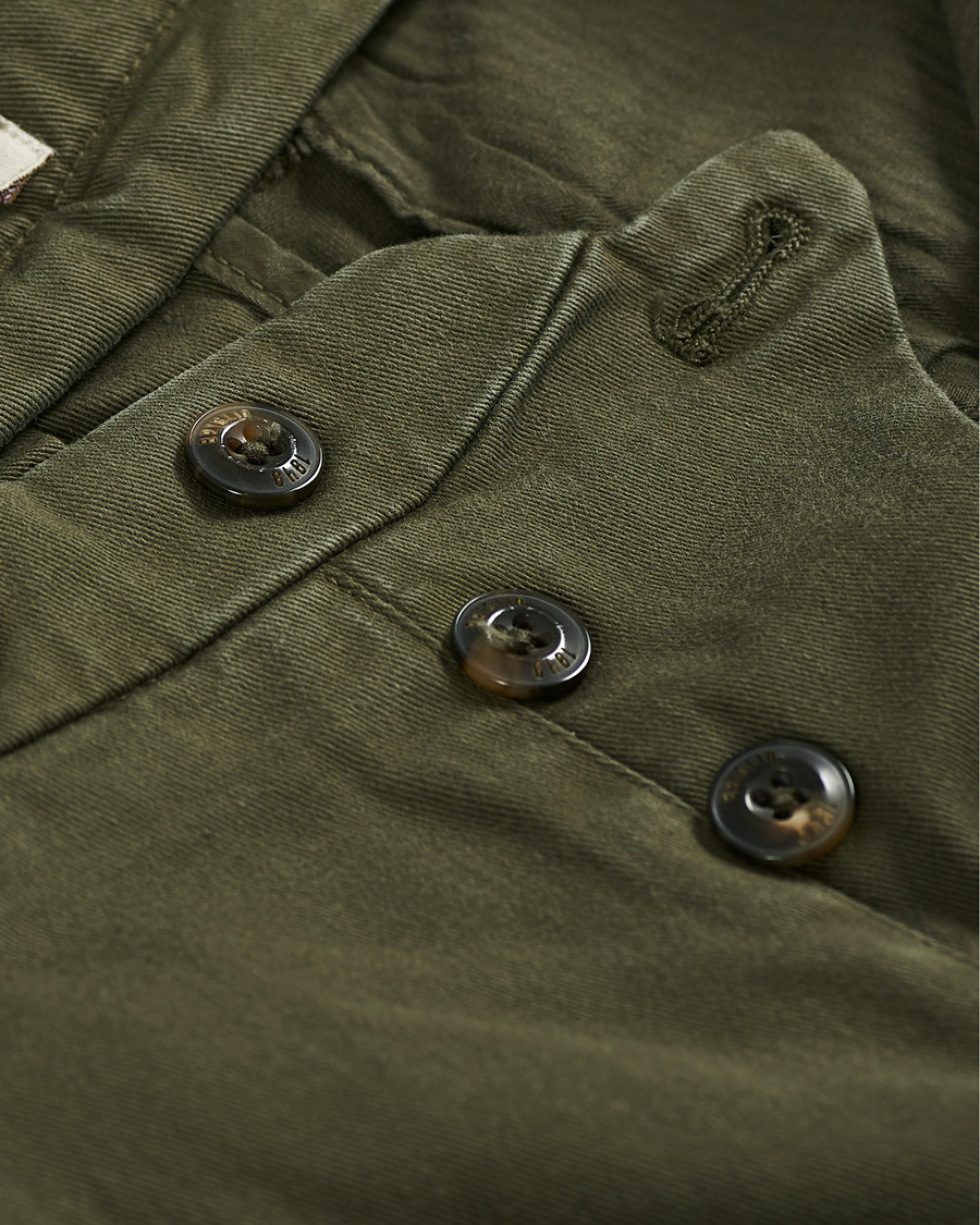 Heren | Broeken | Briglia 1949 | Easy Fit Pleated Cotton Chinos Olive