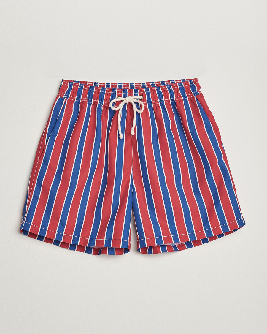 Heren | Zwembroek | Ripa Ripa | Monterosso Striped Swimshorts Red/Blue