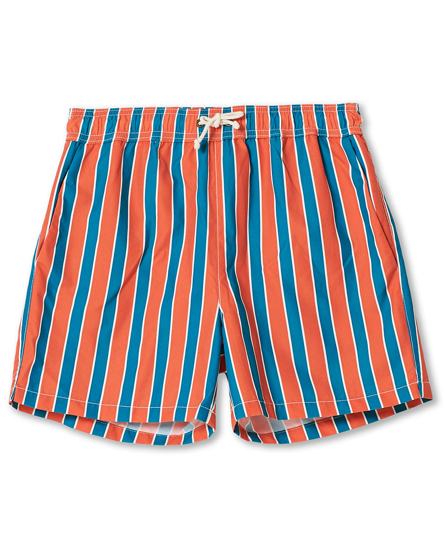 Heren | Zwembroek | Ripa Ripa | Monterosso Striped Swimshorts Green/Orange