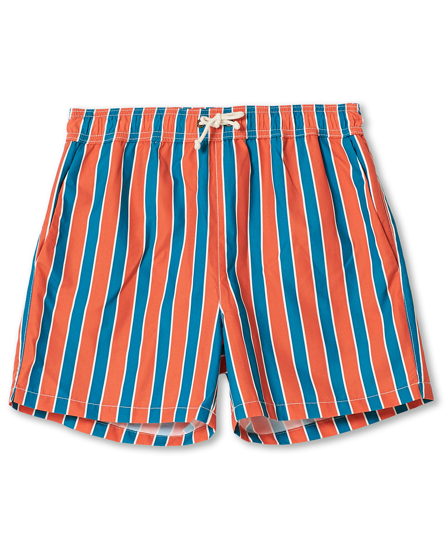 Heren | Zwembroek | Ripa Ripa | Monterosso Striped Swimshorts Green/Orange