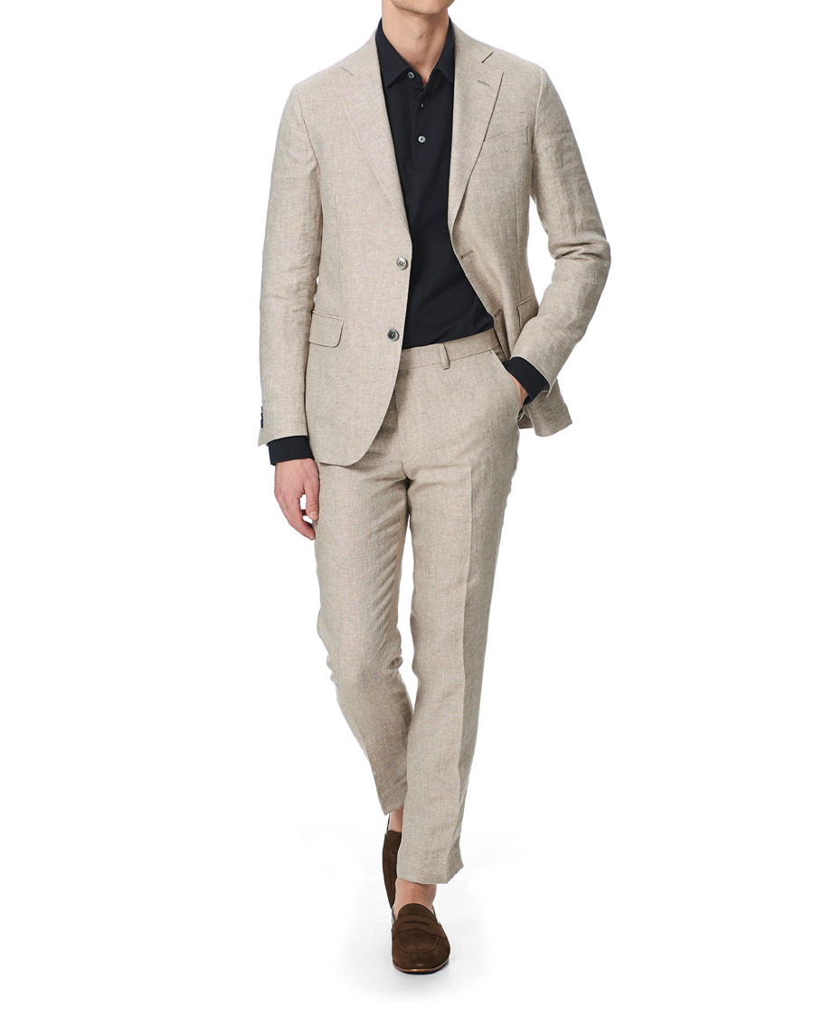 Heren | Blazers | Oscar Jacobson | Egel Linen Blazer Beige