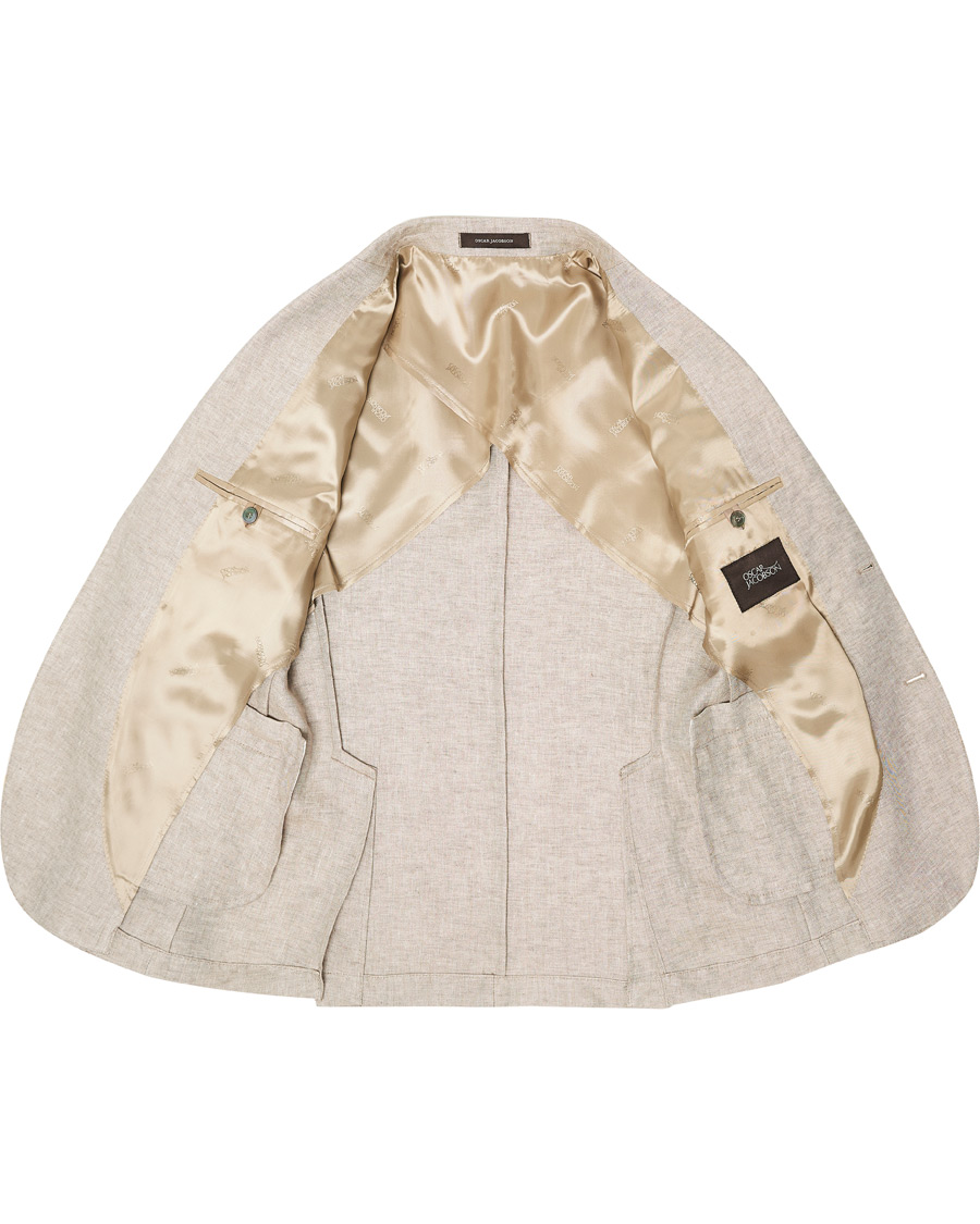 Heren | Blazers | Oscar Jacobson | Egel Linen Blazer Beige