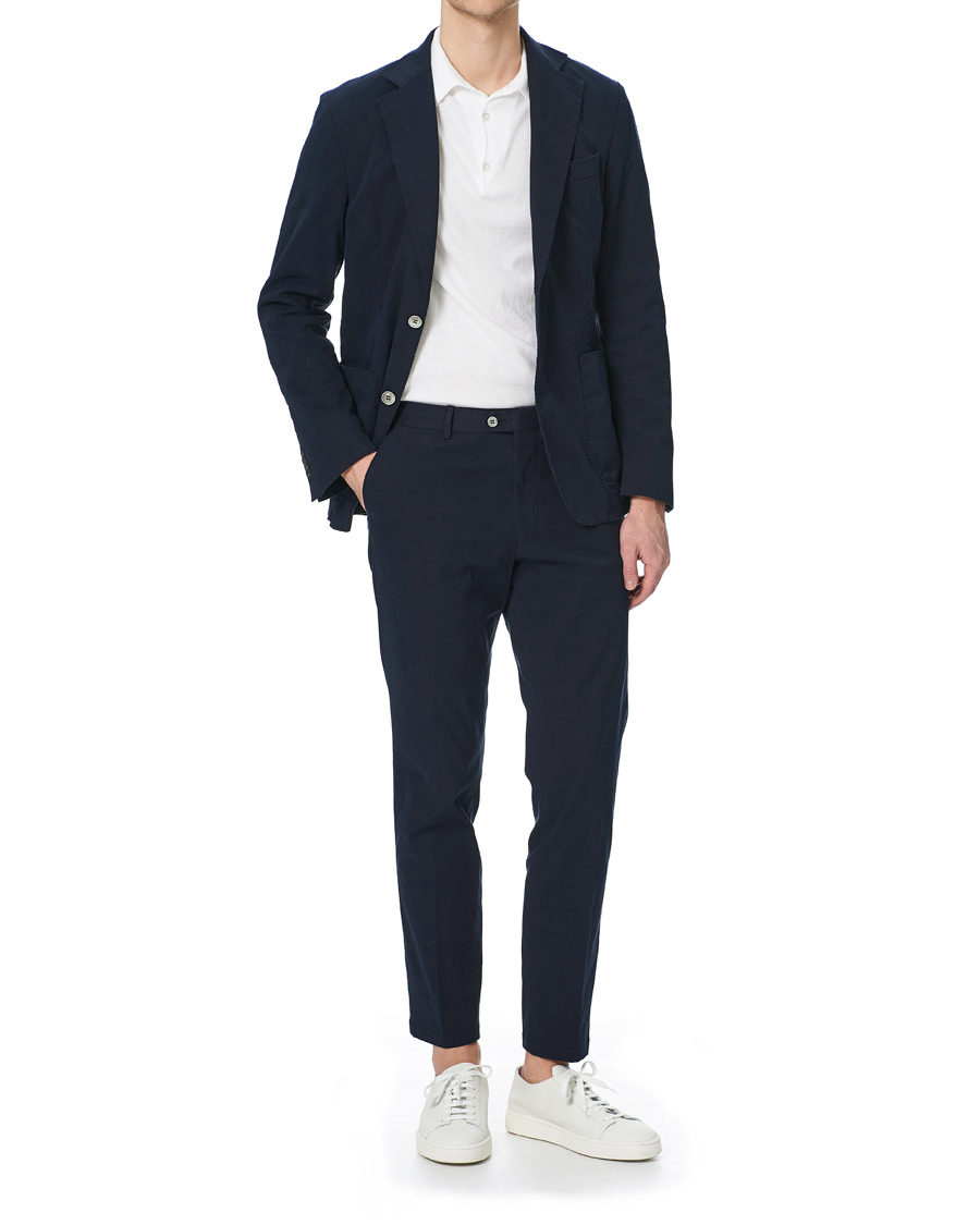 Heren | Broeken | Oscar Jacobson | Denz Cotton Trousers Navy