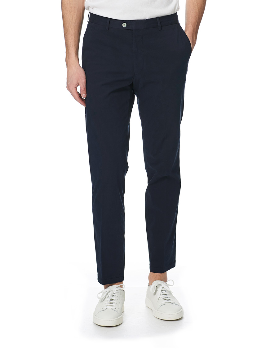 Heren | Broeken | Oscar Jacobson | Denz Cotton Trousers Navy