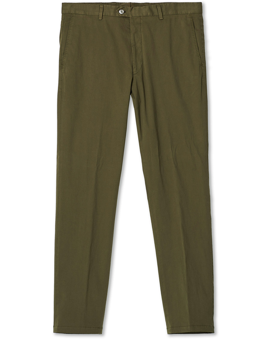 Heren | Broeken | Oscar Jacobson | Denz Cotton Trousers Olive