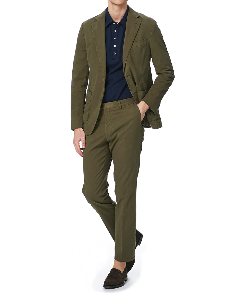 Heren | Broeken | Oscar Jacobson | Denz Cotton Trousers Olive