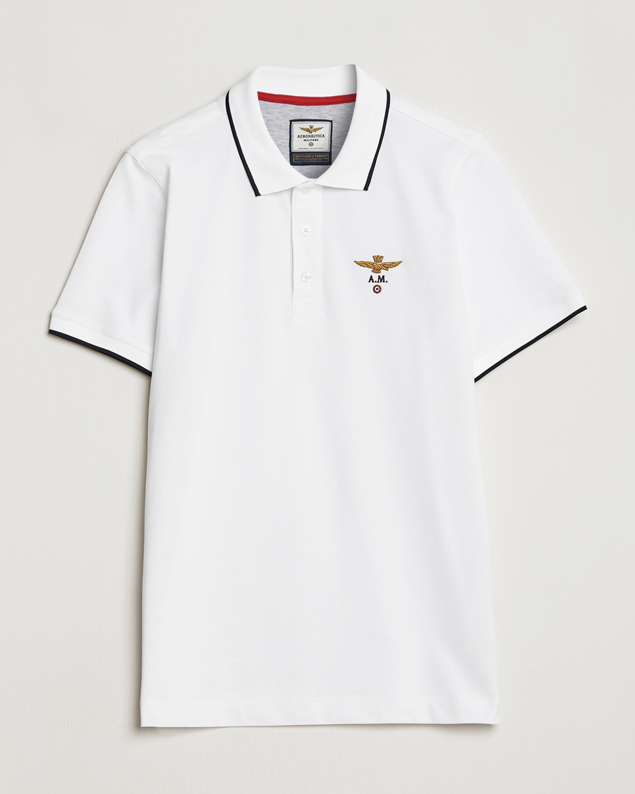 Heren | Polo's | Aeronautica Militare | Garment Dyed Cotton Polo Off White