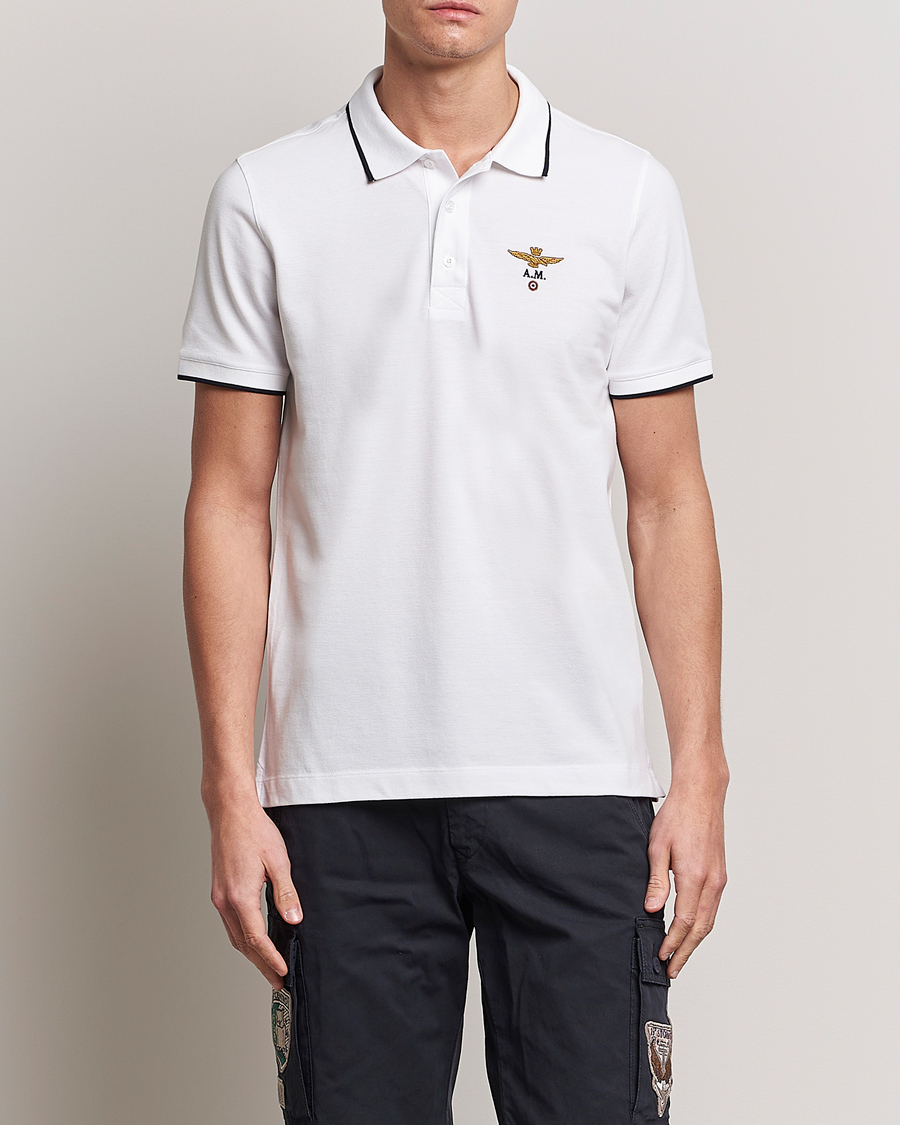 Men | Sale | Aeronautica Militare | Garment Dyed Cotton Polo Off White