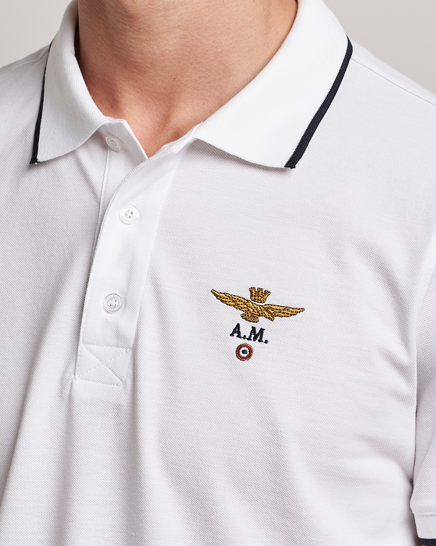 Heren | Polo's | Aeronautica Militare | Garment Dyed Cotton Polo Off White
