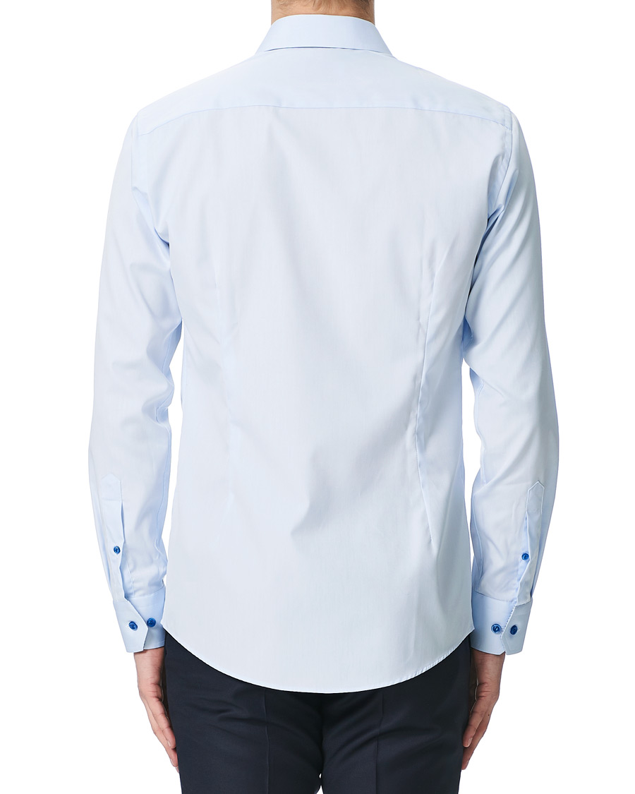 Heren | Overhemden | Eton | Slim Fit Contrast Cut Away Shirt Blue