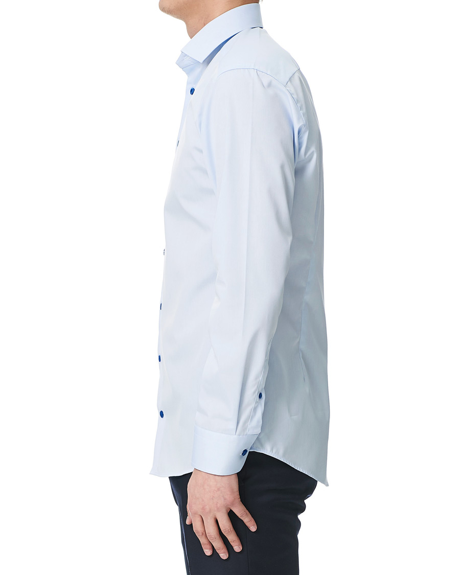 Heren | Overhemden | Eton | Slim Fit Contrast Cut Away Shirt Blue