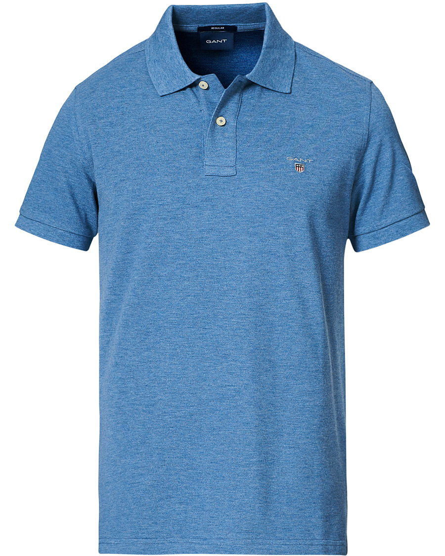 Heren | Polo's | GANT | The Original Polo Denim Blue Melange