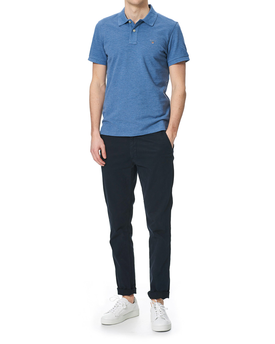 Heren | Polo's | GANT | The Original Polo Denim Blue Melange