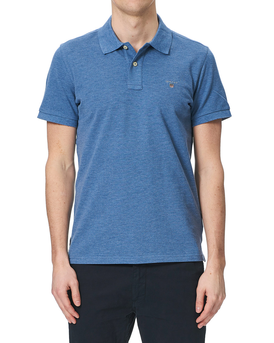 Heren | Polo's | GANT | The Original Polo Denim Blue Melange