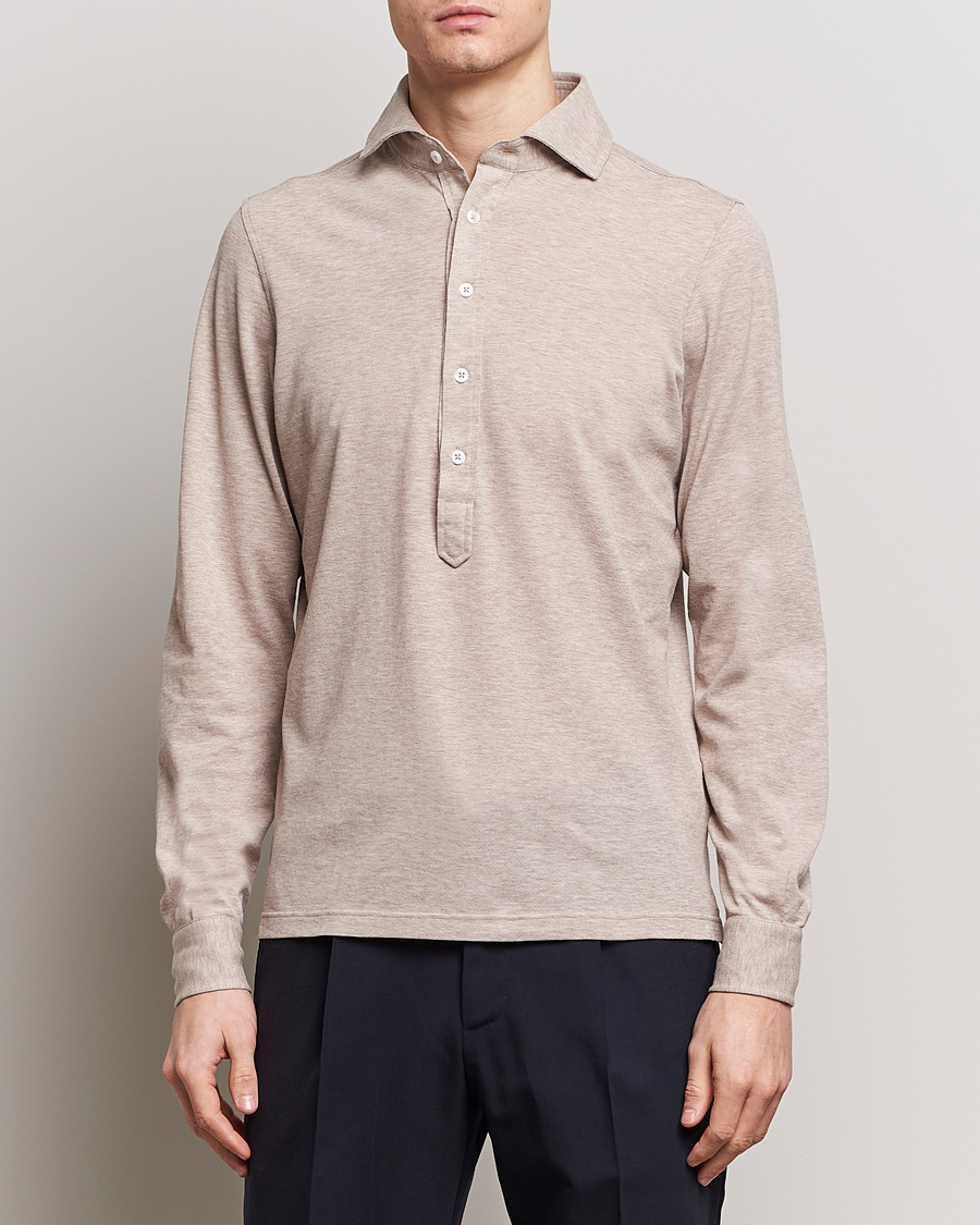 Heren | Overhemden | Gran Sasso | Popover Shirt Beige