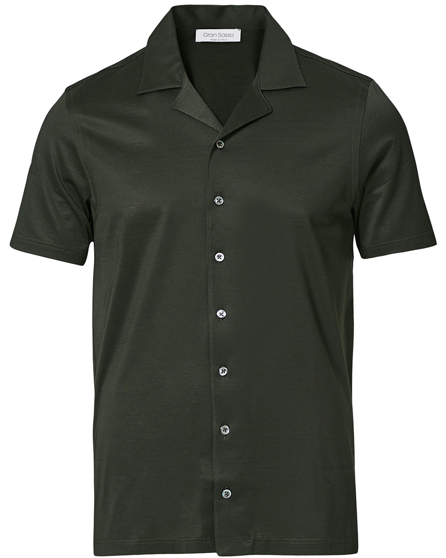 Heren | Polo's | Gran Sasso | Mercirized Cotton Bowling Shirt Green