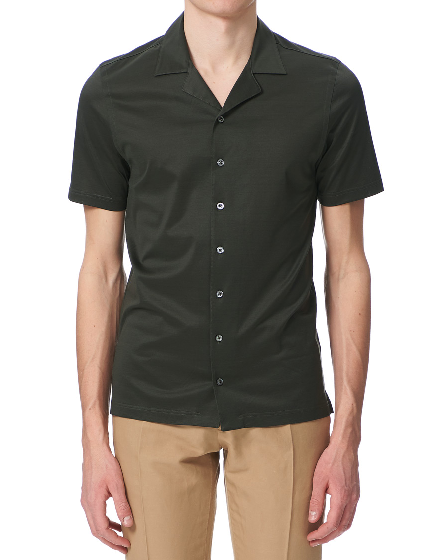Heren | Polo's | Gran Sasso | Mercirized Cotton Bowling Shirt Green