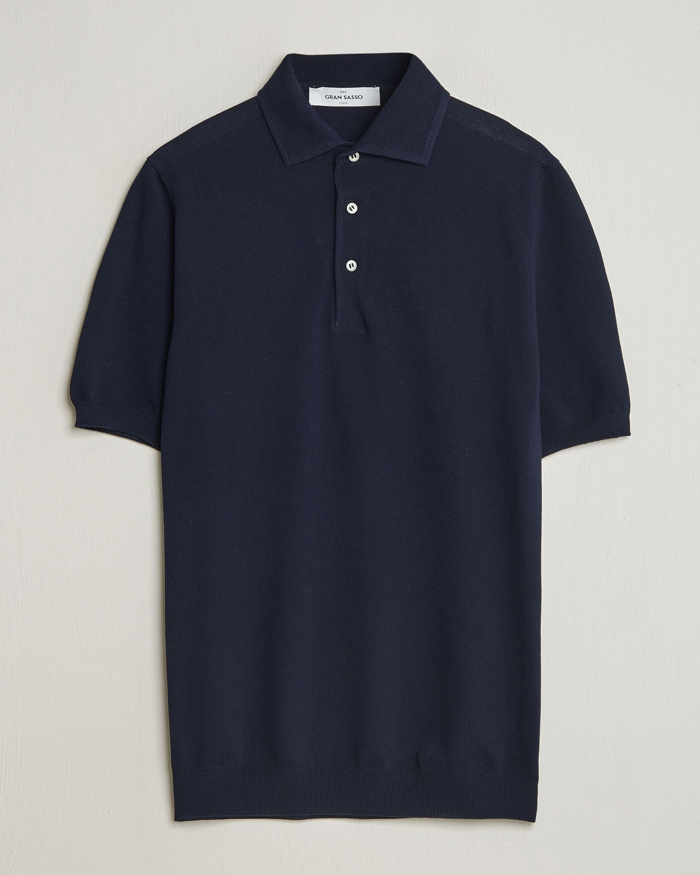 Heren | Polo's | Gran Sasso | Structured Cotton Polo Navy