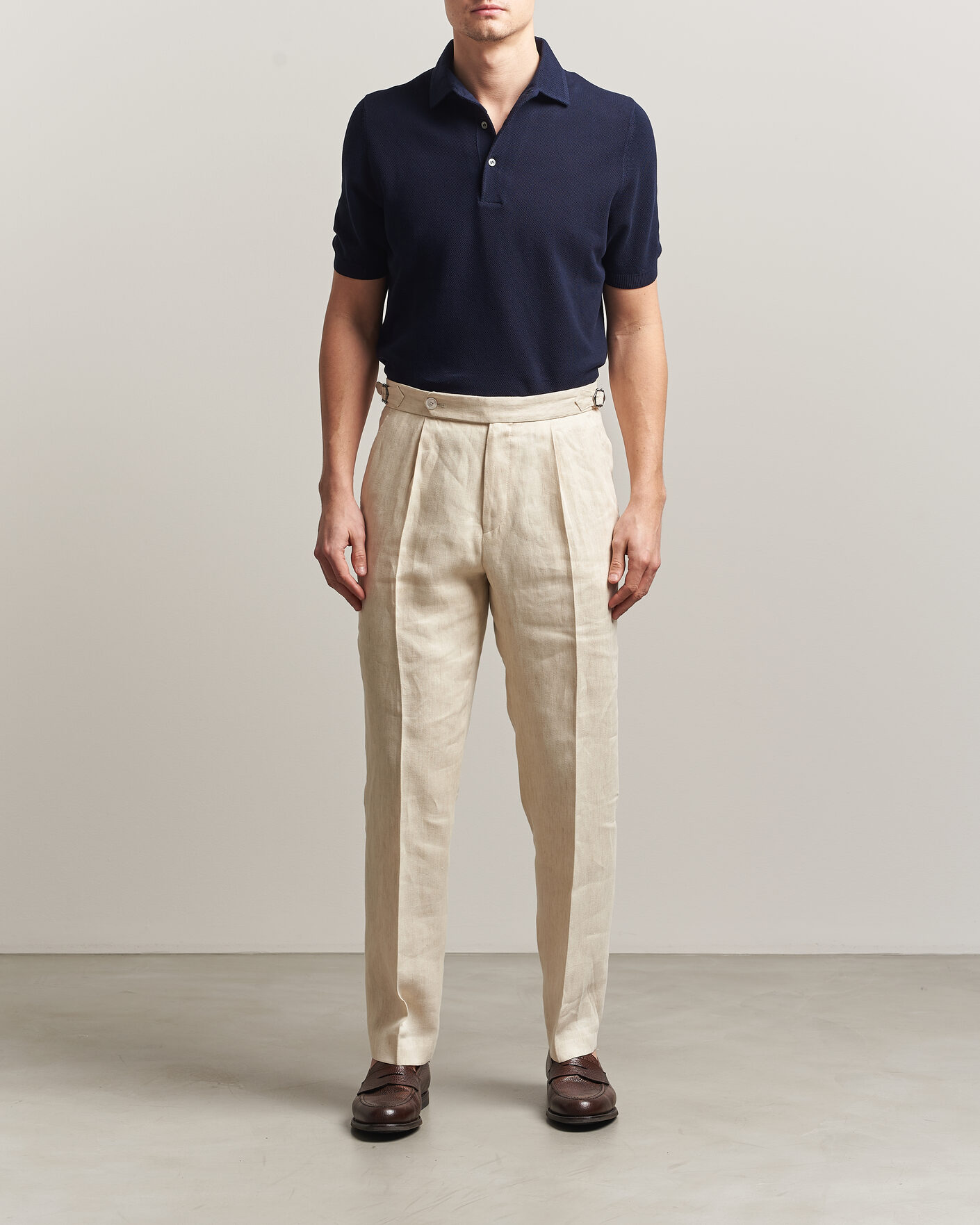 Heren | Polo's | Gran Sasso | Structured Cotton Polo Navy