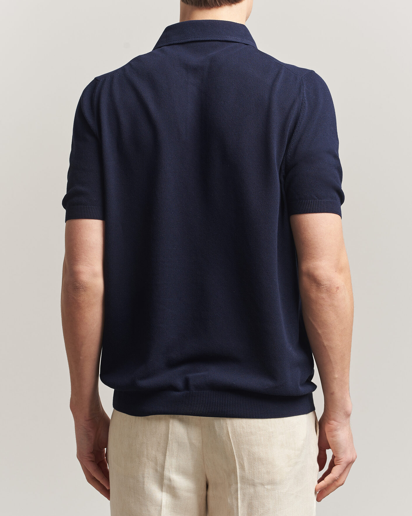 Heren | Polo's | Gran Sasso | Structured Cotton Polo Navy