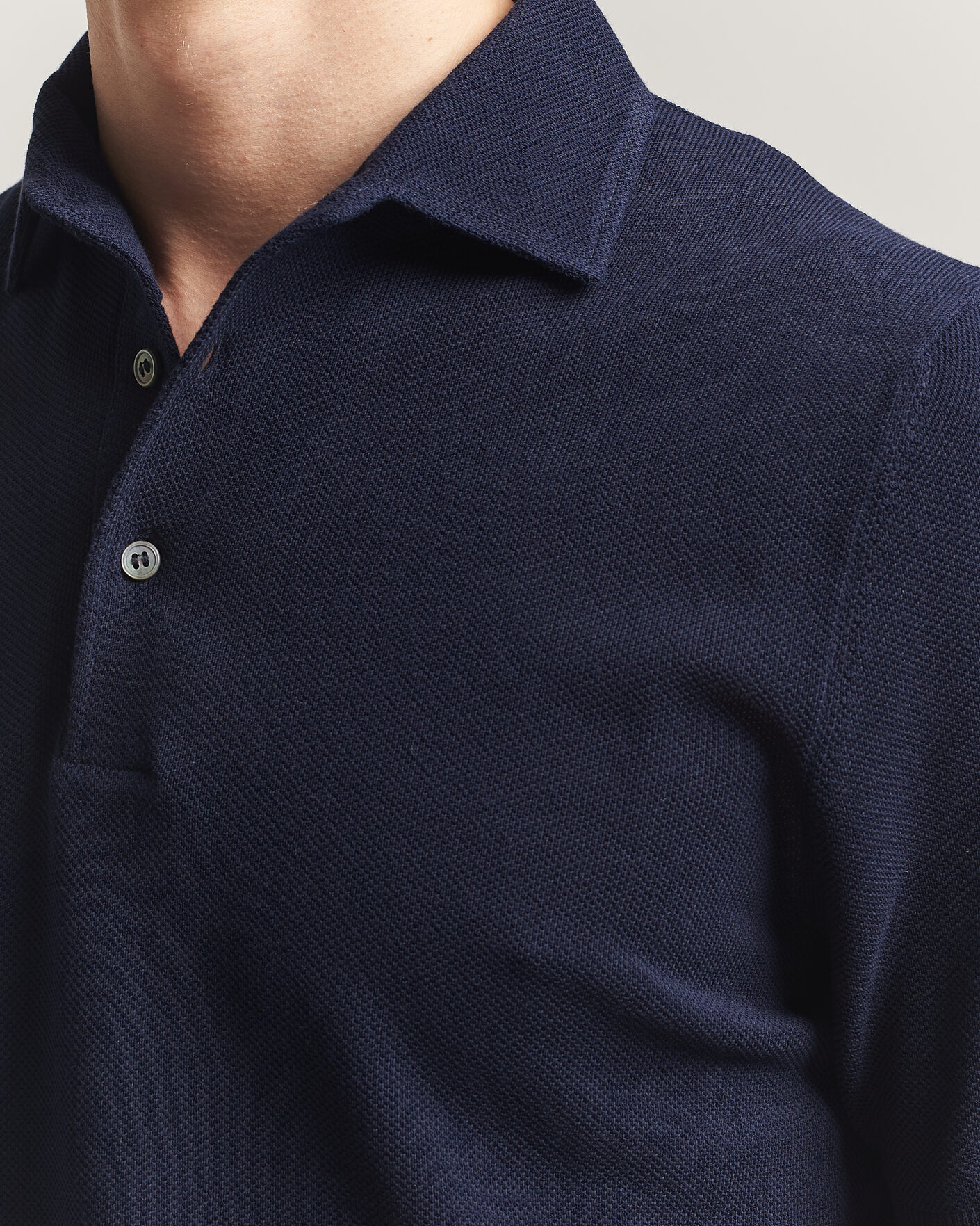 Heren | Polo's | Gran Sasso | Structured Cotton Polo Navy
