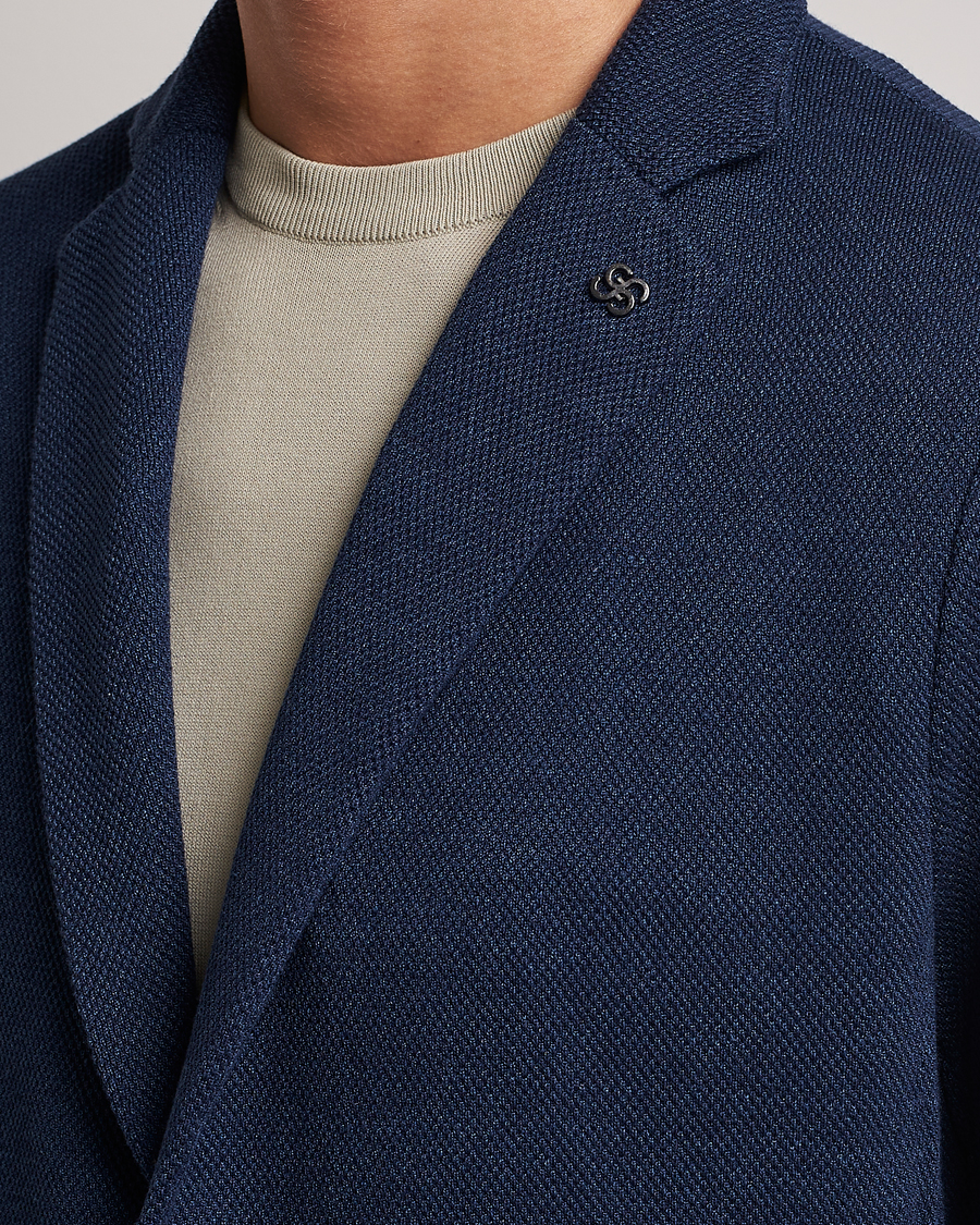 Heren | Blazers | Gran Sasso | Structured Cotton/Linen Blazer Navy