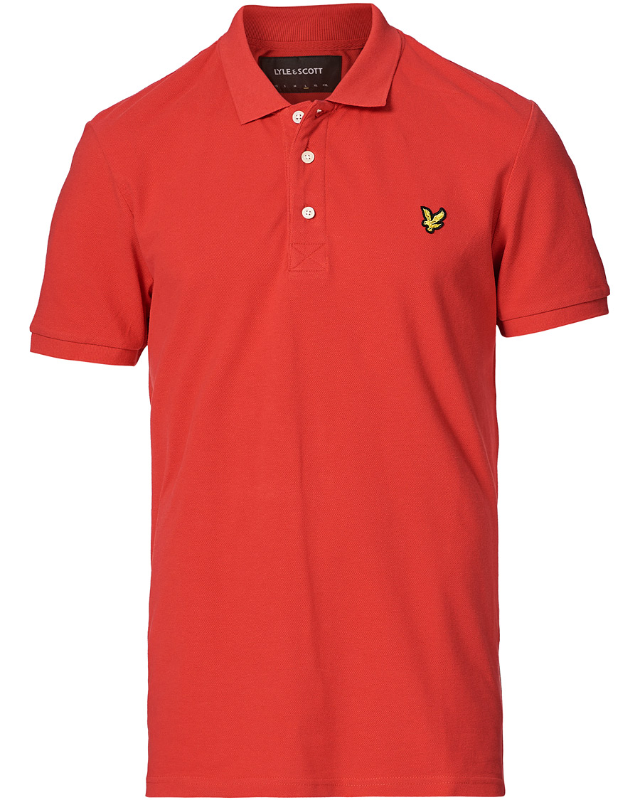 Heren | Polo's | Lyle & Scott | Plain Pique Polo Shirt Gala Red
