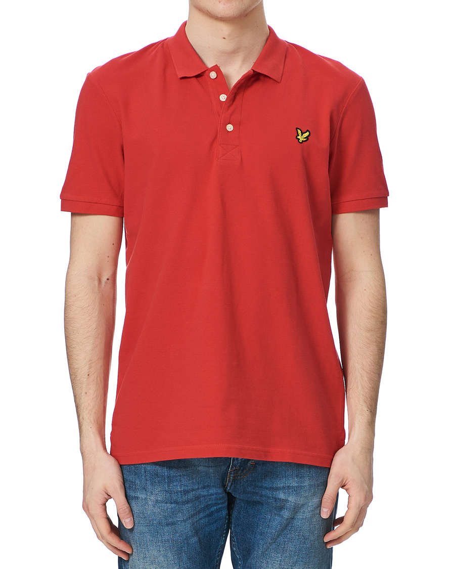 Heren | Polo's | Lyle & Scott | Plain Pique Polo Shirt Gala Red