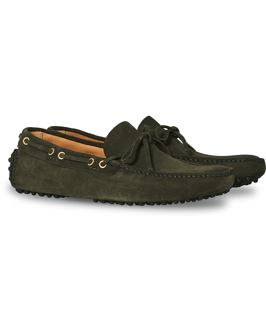Heren | Car Shoe Driver Moccasin Dark Green Suede | Car Shoe | Driver Moccasin Dark Green Suede