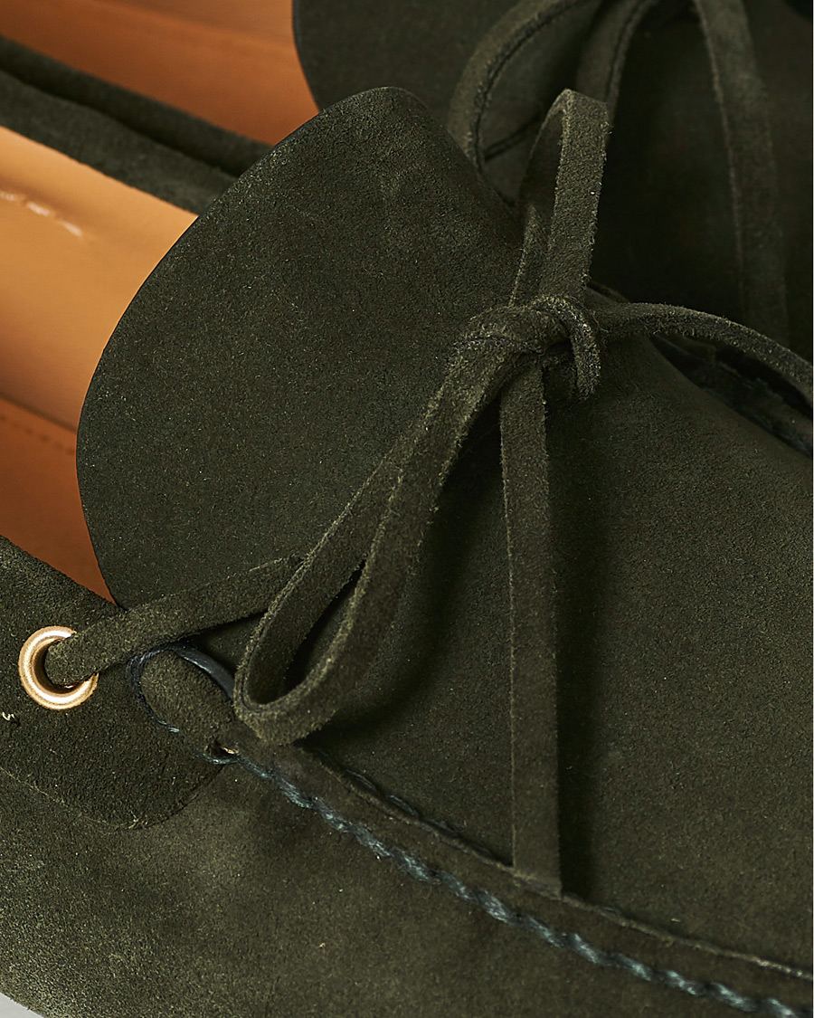 Heren | Car Shoe Driver Moccasin Dark Green Suede | Car Shoe | Driver Moccasin Dark Green Suede