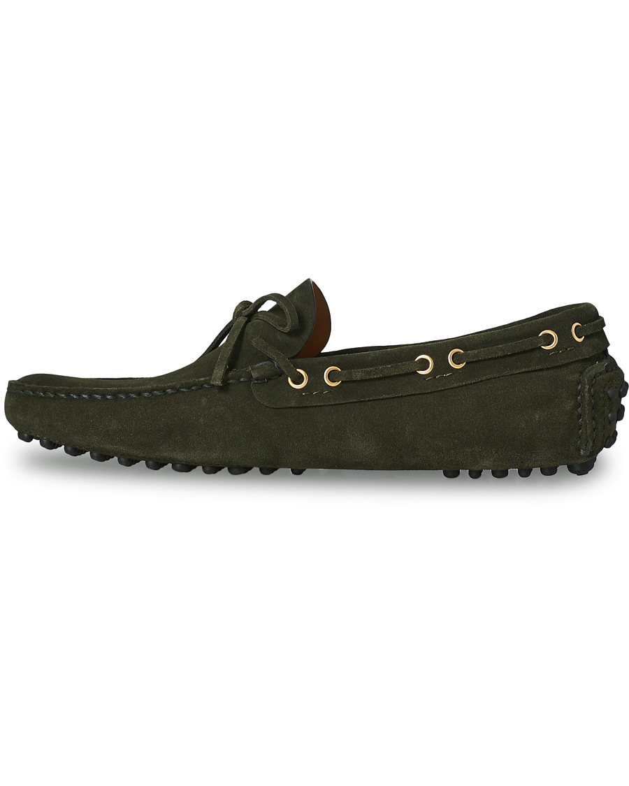Heren | Car Shoe Driver Moccasin Dark Green Suede | Car Shoe | Driver Moccasin Dark Green Suede