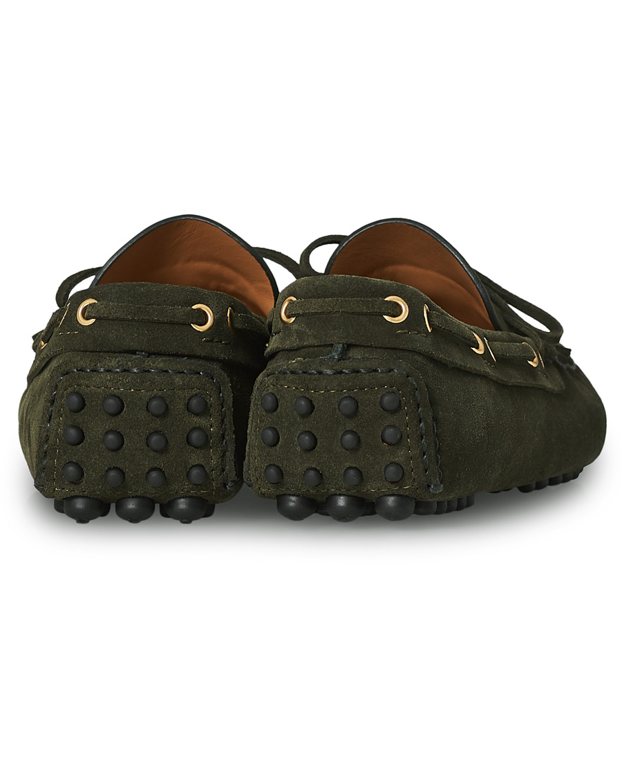 Heren | Car Shoe Driver Moccasin Dark Green Suede | Car Shoe | Driver Moccasin Dark Green Suede