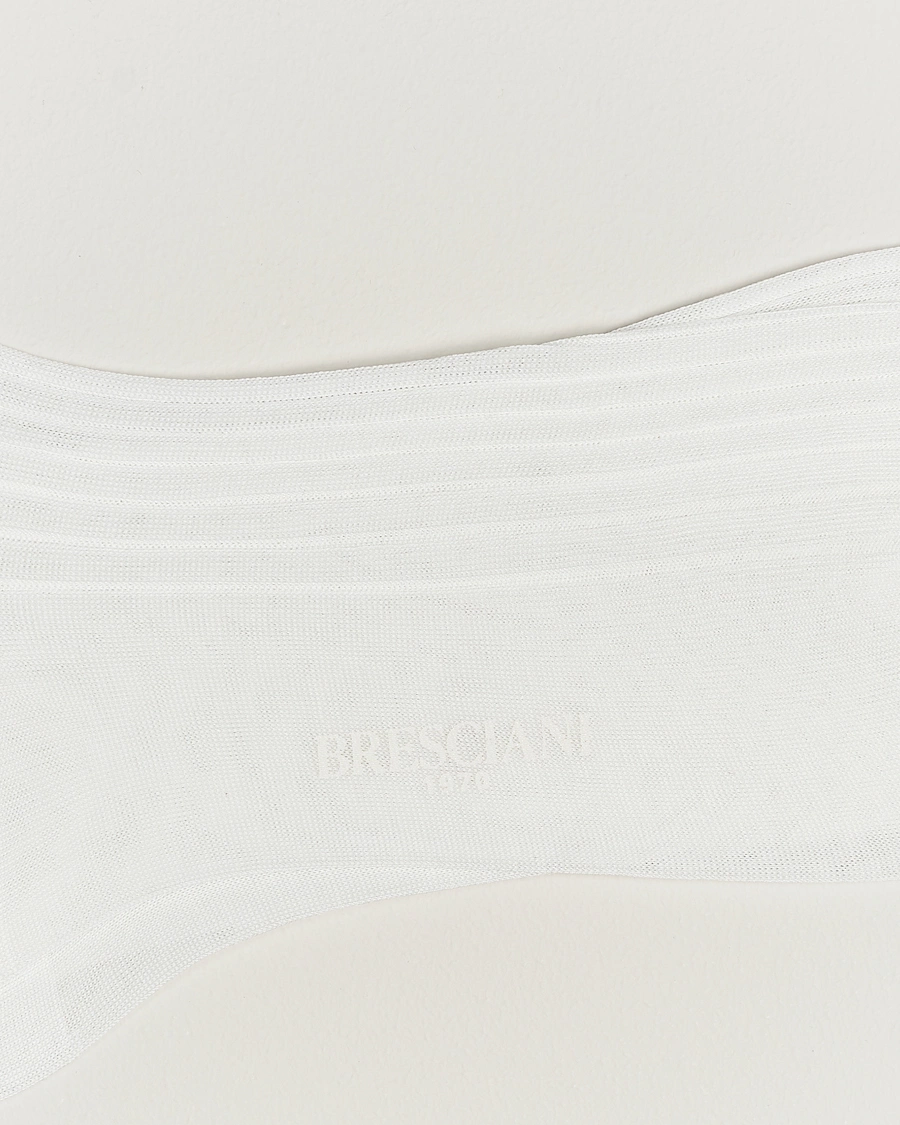 Heren | Binnenkort op voorraad | Bresciani | Cotton Ribbed Short Socks White