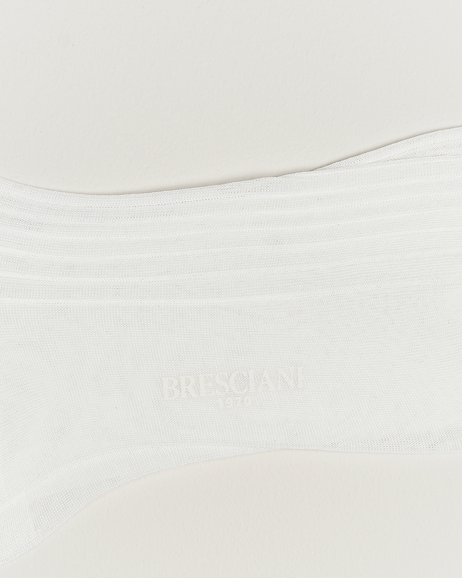 Heren |  | Bresciani | Cotton Ribbed Short Socks White