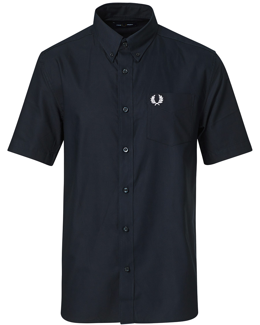 Heren | Overhemden | Fred Perry | Short Sleeve Oxford Shirt Navy