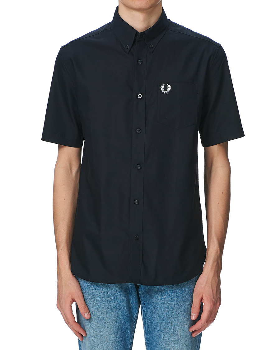 Heren | Overhemden | Fred Perry | Short Sleeve Oxford Shirt Navy