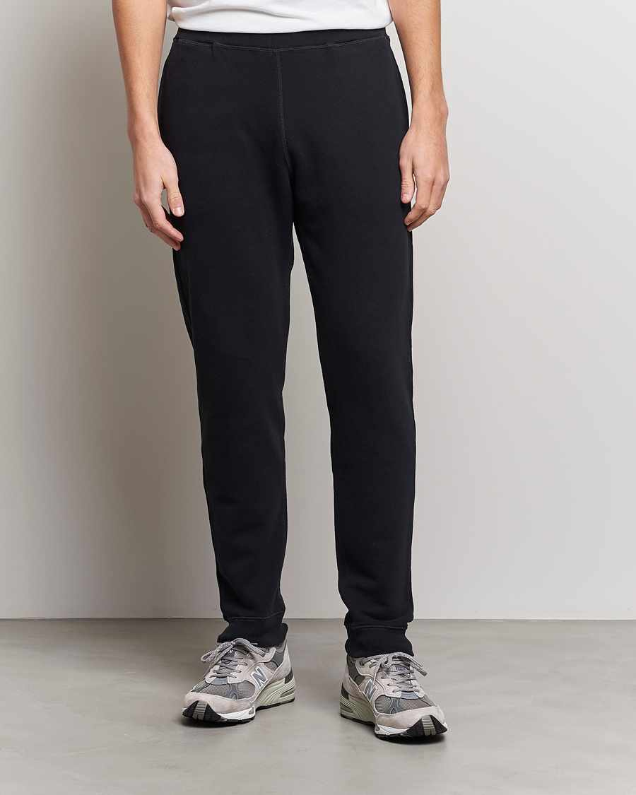 Heren |  | Sunspel | Cotton Loopback Track Pants Black