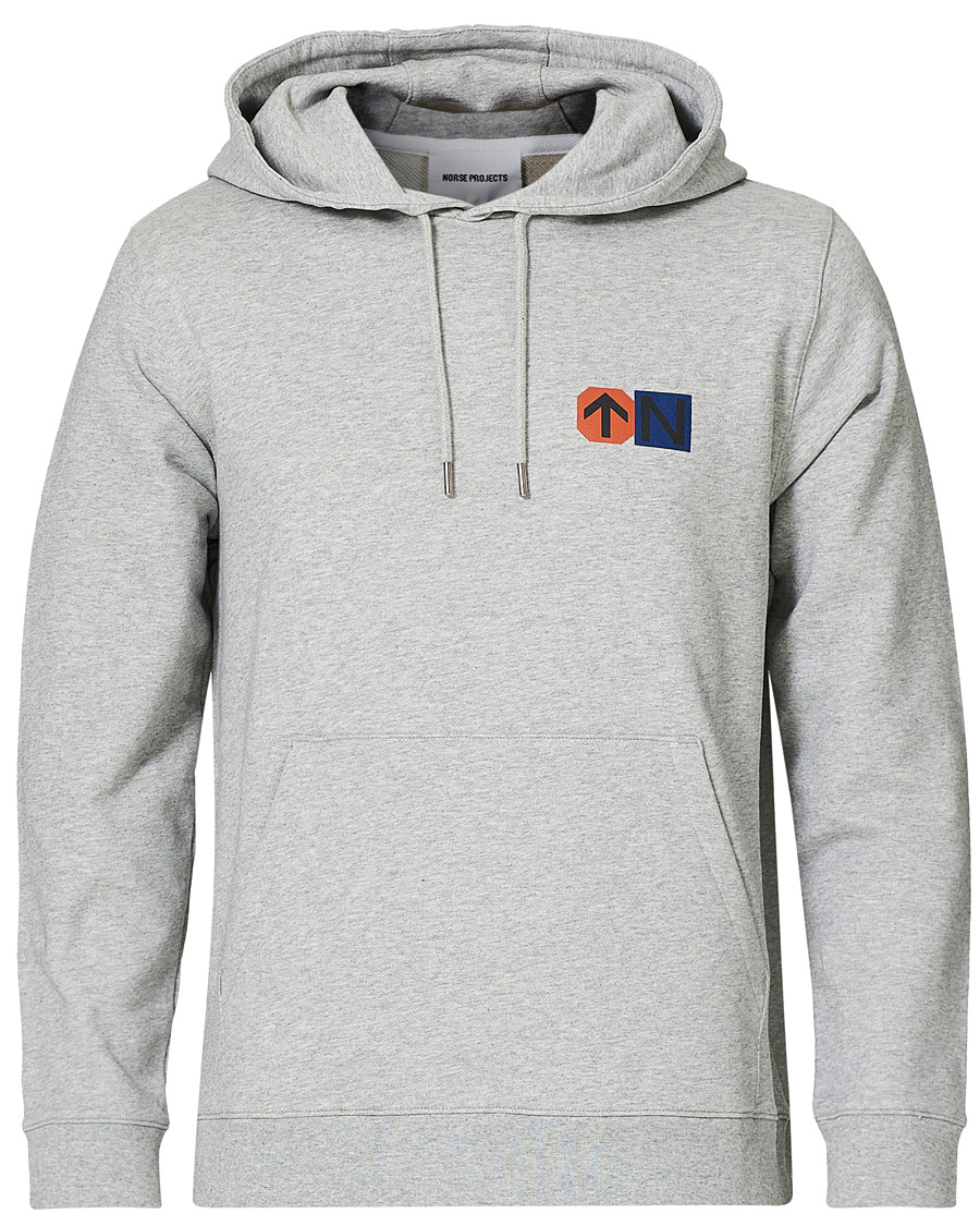 Heren | Truien | Norse Projects | Vagn Colab Logo Hood Light Grey Mel