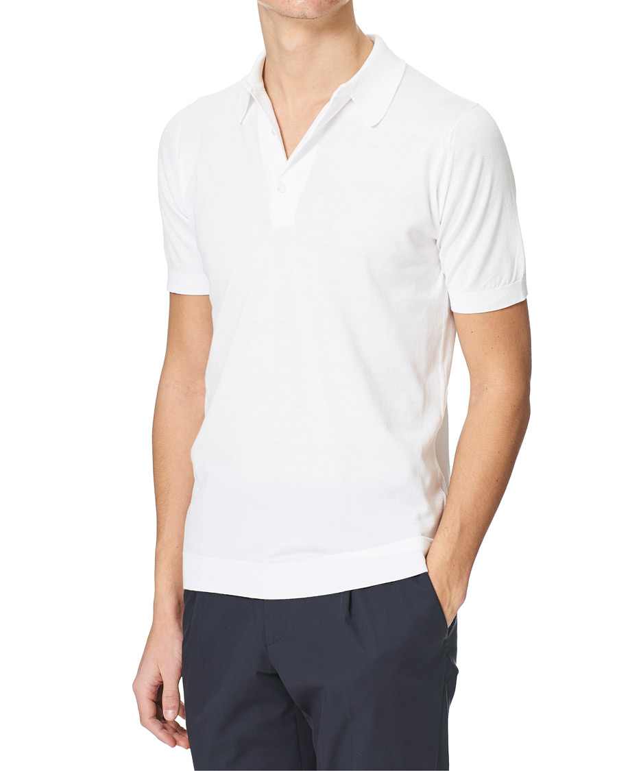 Heren | Polo's | John Smedley | Adrian Slim Fit Sea Island Polo White