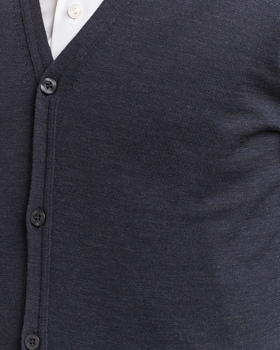 Heren | Truien | John Smedley | Petworth Extra Fine Merino Cardigan Hepburn Smoke
