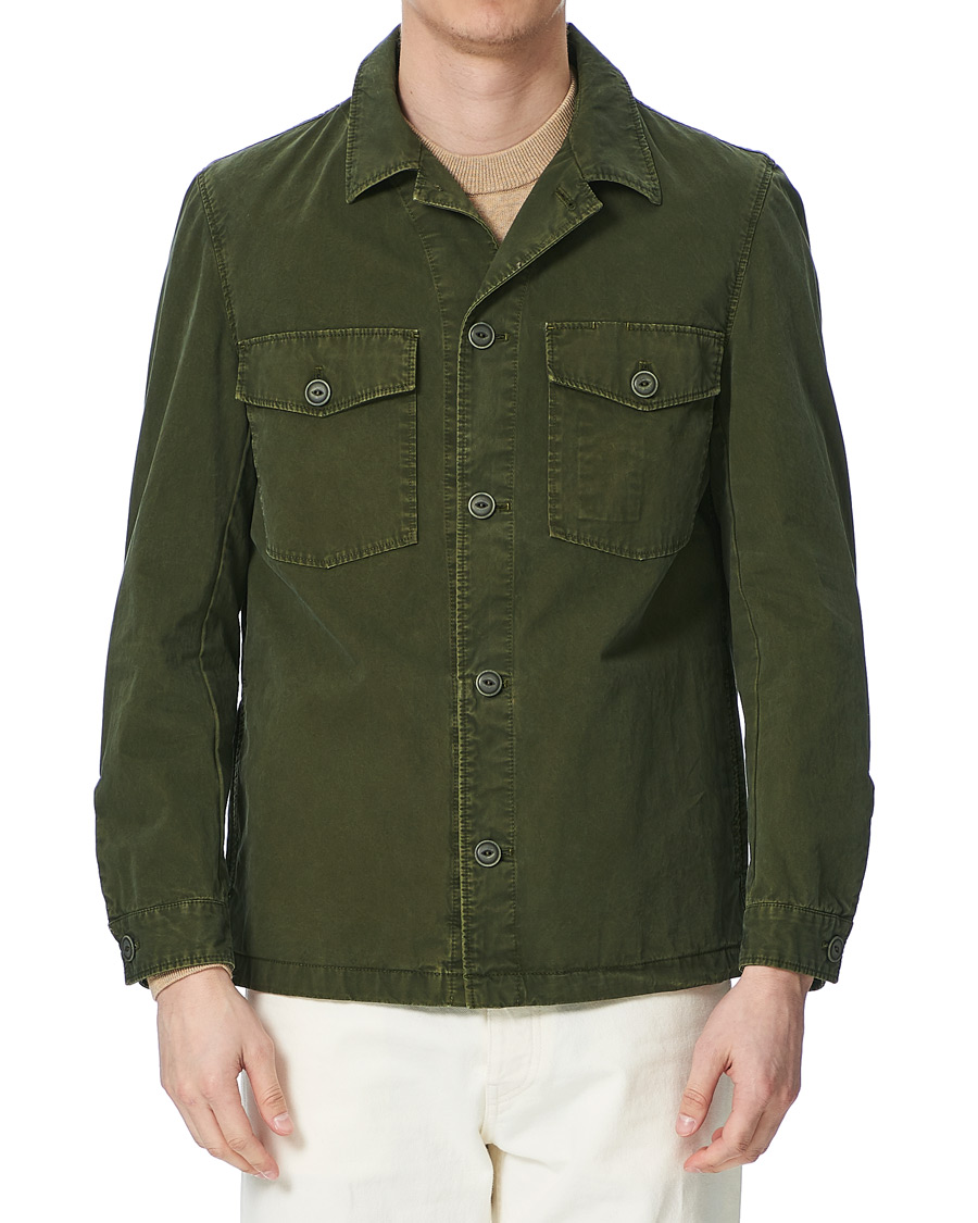 Heren | Overhemden | L.B.M. 1911 | Cotton Gabardine Overshirt Olive