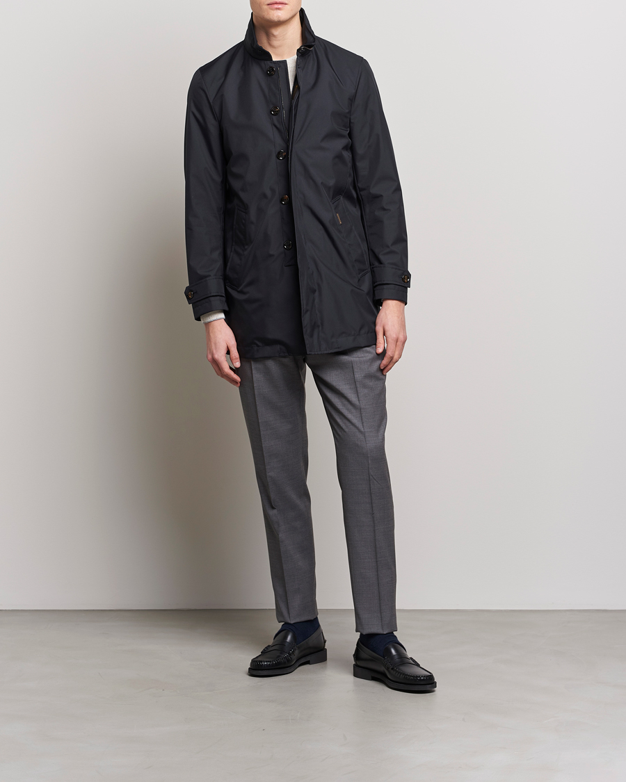 Heren | Jassen | MooRER | Waterproof Car Coat Navy