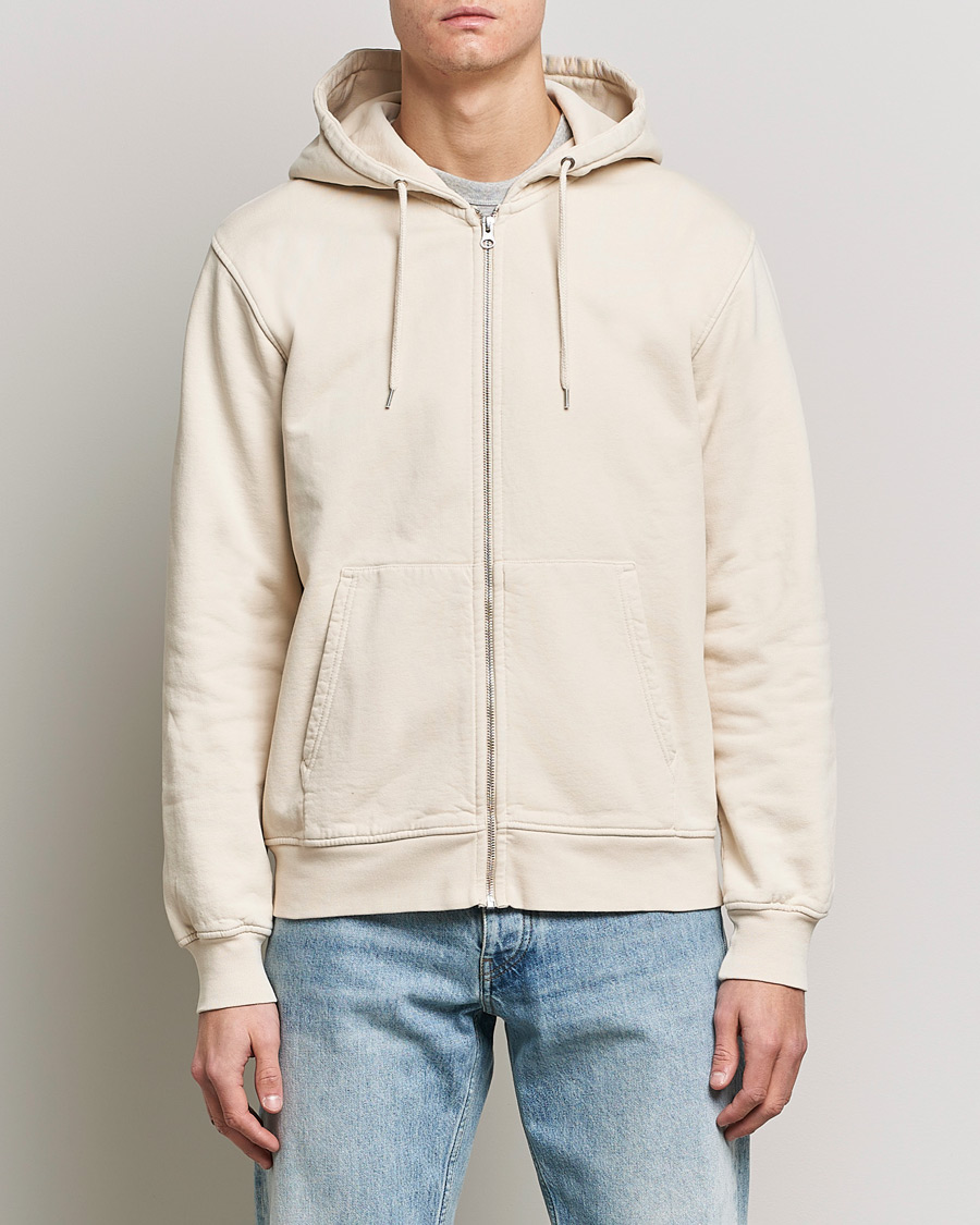 Men | Hooded Sweatshirts | Colorful Standard | Classic Organic Full Zip Hood Ivory White