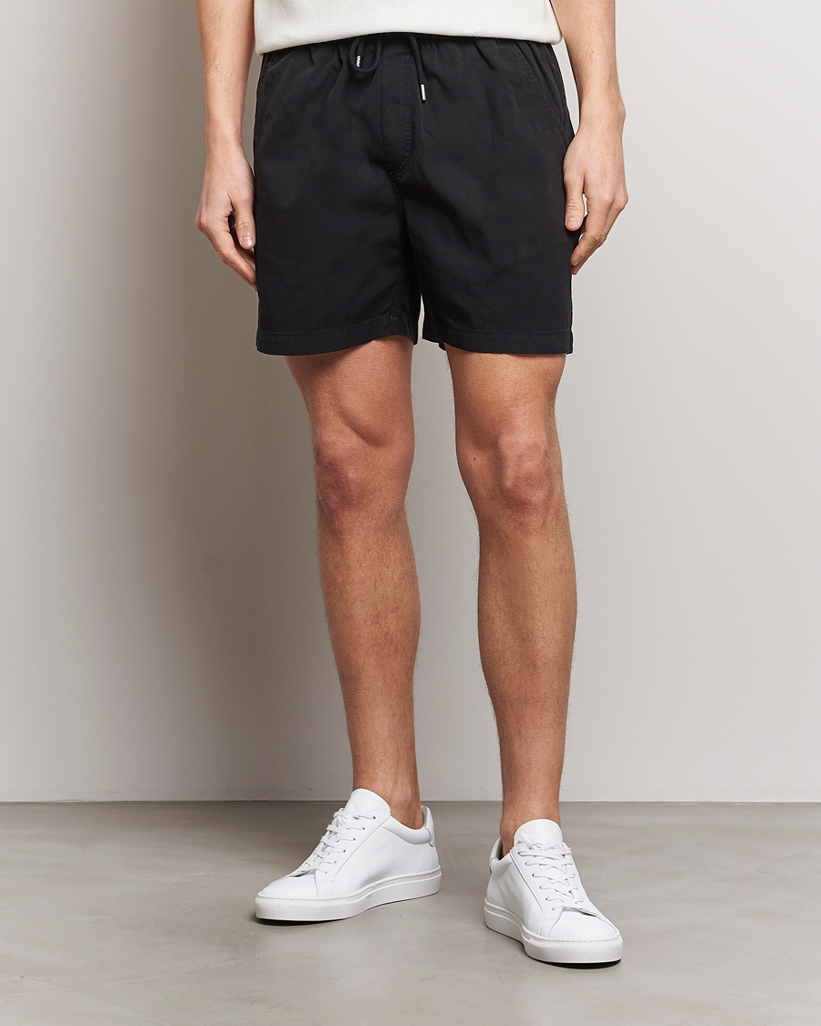 Heren | Trekkoord shorts | Colorful Standard | Classic Organic Twill Drawstring Shorts Deep Black